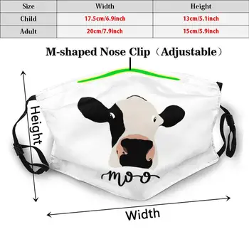 Moo Moo Milk Maker Tisk Omyvatelný Filtr Proti Prachu Ústa Masky Kráva Moo Farmu Zvířat Zemědělec Stodoly
