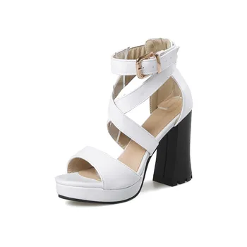 MORAZORA 2020 hot prodej pu ženy gladiator sandály spony módní náměstí, vysoké podpatky boty módní platforma strana boty ženy