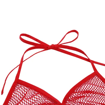 MSemis Ženy Průhledné spodní Prádlo Fishnet Set Viz-prostřednictvím Mikro Bikini Bra Top s Kalhotky G-string spodní Prádlo Sexy Exotické Sady
