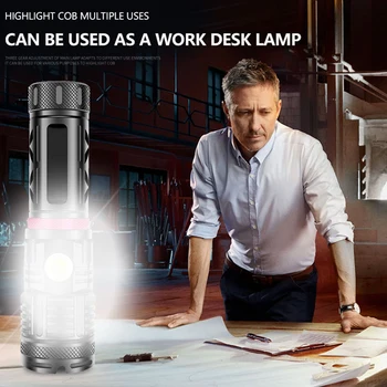 Multi-funkce Dlouhých Záběrů Lampa Lov XHP120 Multifunkční Svítilna USB Nabíjecí COB LED Lov, Rybaření Ruční Svítilna