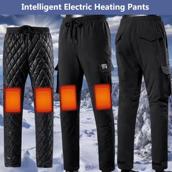 Muži Venkovní Zimní USB Elektrické Vyhřívané Kalhoty Zahustit Tepelné Inteligentní Termostatické Kalhoty Horolezectví Rybářské Kalhoty pěší Turistika