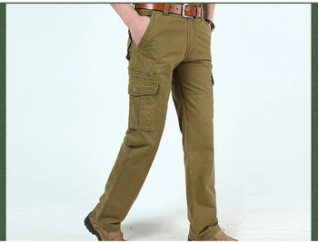 Mwxsd značky pánské Ležérní bavlněné vojenské kalhoty Mužské Multi Pocket Kalhoty Kombinézy Army Kalhoty vysoké kvality