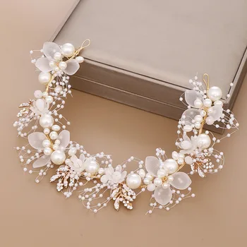 Módní Drahokamu Pearl Crystal BeadedHeadbands pro Ženy Hairbands Čelenka Svatební Nevěsta Svatební Vlasy Příslušenství FORSEVEN
