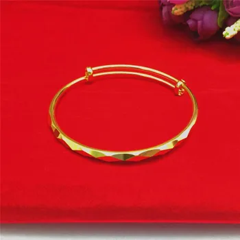 Módní Skutečné 14 K Gold Náramek pro Ženy, Svatební Zásnubní Šperky Přívěsky Nastavitelné Ruční Ornament pro Dárky k Narozeninám Žena