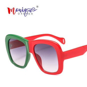 Módní Vintage Nadrozměrné Náměstí sluneční Brýle, Ženy Značky Designer Double Barva Rámu Gradient Sluneční Brýle Muži Ženy Oculos UV400
