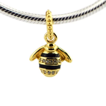 Módní Šperky Queen Bee Přívěsek Lesk BlacSterling Stříbrné Korálky Pro Ženy Se Hodí Originální 925 Stříbrné Náramky