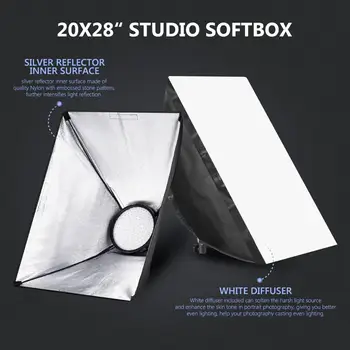 Neewer 2-Pack 2.4 G LED Softbox Sada Osvětlení s barevným Filtrem: Softbox,48W Stmívatelný LED Světlo Hlavu s 2.4 G Dálkové ovládání, Lehký Stojan