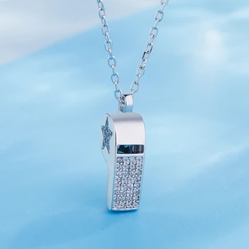 Nové 925 sterling silver whistle přívěsek náhrdelník kreativní stříbrné šperky dívky oblíbené klíční kostí náhrdelník dárek k narozeninám bijoux