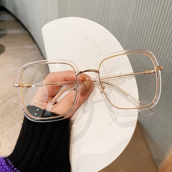 Nové Módní Kovové Náměstí Brýle Rám Ženy Značky Značkové Nadrozměrných Polygon Brýle Rámy Pro Muže Optické Brýle
