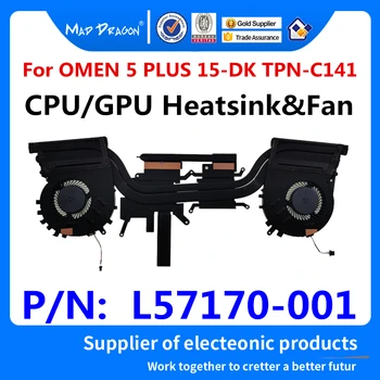 Nové Originální Notebook CPU / GPU chlazení Chladiče Chladič Ventilátor Pro HP OMEN 5 PLUS 15-DK 15-DK0019TX 15-DK0021TX TPN-C141 L57170-001