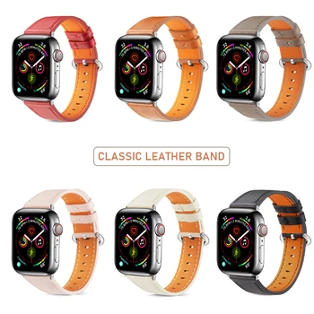 Nové Smyčky Popruh pro Apple Watch Band 38/42mm iWatch Prsten spona kožený náramek kapely pro Apple watch série 6/SE/5/4/3 44/40mm