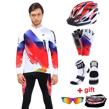 Nový Pro Cyklus Oblečení Mtb Cyklistické Jersey Set Mužů Letní Dlouhý Rukáv Ženy Sportwear Bike 3D Čalouněný Ropa Ciclismo Hombre