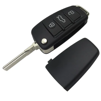 OkeyTech 3 Tlačítko Flip Skládací Dálkový Klíč Shell Případě, že Klíč Kryt Shell Pro Audi A6L Q7 A2 A3 A4 A6, A6L A8 TT 2008 2009 2010 2011