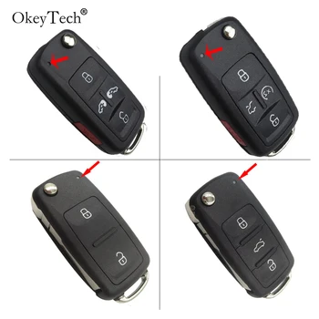 OkeyTech flip klíč auto dálkové klíč shell kryt pro VW Volkswagan sharan Multivan T5 kvalitní 5 tlačítko pro vw auto, auto klíč případě