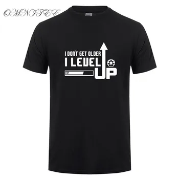 Omnitee nechápu, Starší jsem Level Up T Shirt Topy Bavlna O-neck Krátký Rukáv Vtipné Hry Gamer trička Tee OT-587