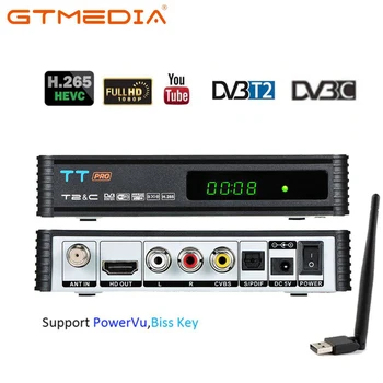 Originální Nejnovější GTMEDIA TT Pro DVB-Kabelové DVB-T2/T TV Combo Přijímač Podpora H. 265 Loď Ze Španělska Rodina TV Dekodér