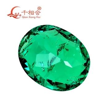 Oválný tvar Vytvořeno Hydrotermální Kolumbijské Emerald včetně drobných trhlin a vměstků volné drahokam