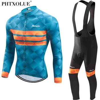 Phtxolue Cyklistické Oblečení Muži Cyklistické Oblečení, Prodyšný Anti-UV Kit Cyklistické Oblečení Oblek s Dlouhým Rukávem Cyklistika Jersey Sety