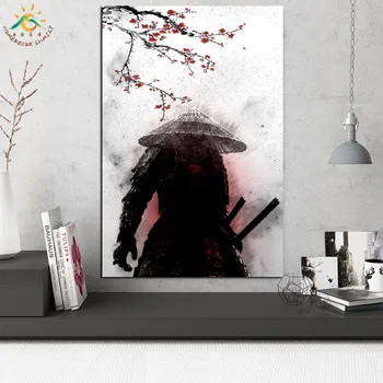Plátno Umění, Malířství Wall Art Plakát Domácí Dekoraci Scroll Cavas Malování Plakáty A Tisky pro Obývací Pokoj, Japonský Válečník