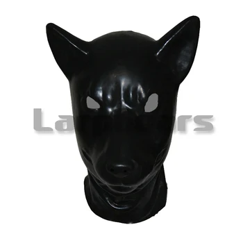 Plíseň Latex Vlk Hood fetish unisex aninal maska s zadní zip zvířat slave hood