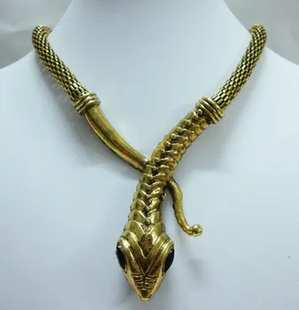Podrobnosti o Módní Art Deco Zlatý Had Zvíře Jasné Prohlášení Náhrdelník