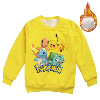 Pokemon Go Hoodie Mikina Dítě Bavlna Fleece Dlouhý Rukáv Oblečení Kreslený Pikachu Pokemon Anime Vánoce Streetshirt S Kapucí