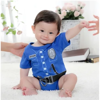 Policejní Dětské body baby boy oblečení ropa bebe Hasič Kostýmy kombinézu pro dítě Shortalls bavlna