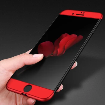 Pro iPhone 8 Plus Případě iPhone8 360 ° Plné Pokrytí Barevné Matné Pouzdro pro Iphone 7 6 6S Plus 6Plus Kryt s Sklo Protector