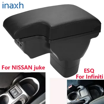 Pro NISSAN juke Loketní opěrka box Pro Infiniti ESQ Auto loketní opěrka 2010-2019 příslušenství, vnitřní úložný box Dodatečná montáž dílů USB LED
