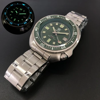 Pánské potápěčské hodinky,STEELDIVE pánské automatické hodinky diver 20ATM, vodotěsné mechanické hodinky C3 svítící hodiny keramické bezel