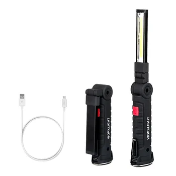 Přenosné 5 v Režimu COB Svítilna Pochodeň USB Dobíjecí LED Pracovní Světlo Magnetický COB Lanterna Závěsný Hák Svítilna Pro Venkovní Táboření