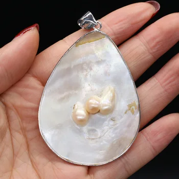 Přírodní Pearl Shell Korálky Přívěsky Kapka Vody Matka perel Shell Přívěsek pro DIY Náhrdelník Výrobu Šperků Dárek Velikost 45x66mm