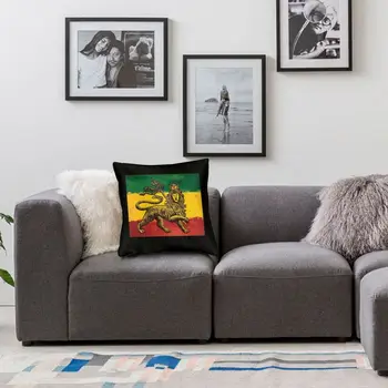 Rasta Vlajky Hodit Polštář Kryt Polyester Polštář Reggae Lion Rastafariánství Na Jamajce Vtipné Pillowcover Domova