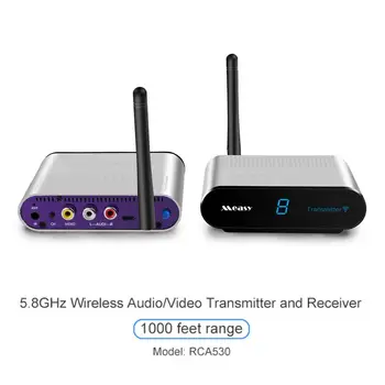 RCA530 5,8 GHZ Bezdrátový AV VCD Audio Video Vysílač TV Přijímač s IR Dálkové Ovládání, 300 Metrů pro STB Sledovat Převodovka