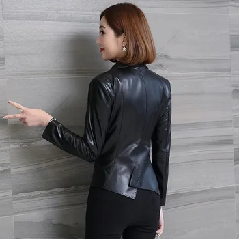 Real Pravé Kůže Bunda Ženy Kabát z Ovčí kůže Jaro Podzim Kabát Ženy Oblečení 2020 korejské Slim Krátké Kabáty Plus Velikost ZT895