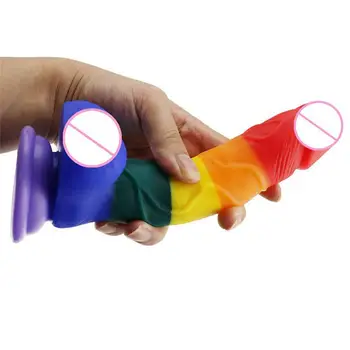 Realistické Dildo S Extra Silnou přísavkou Duha barevné Dildo Sexuální Hračky pro Ženy, Umělý Penis G-Spot Simulace