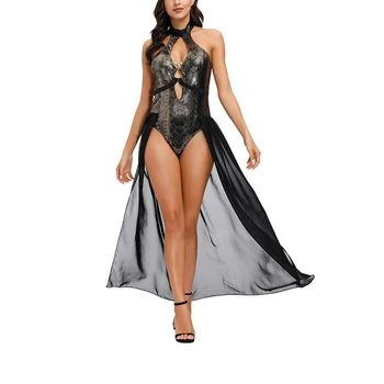 Retro Ženy Cosplay Šaty Medúza Kostým Duté Sexy Výstřih Bez Rukávů Vysokým Pasem Mesh Lem Čelenka Halloween Party Kostýmy