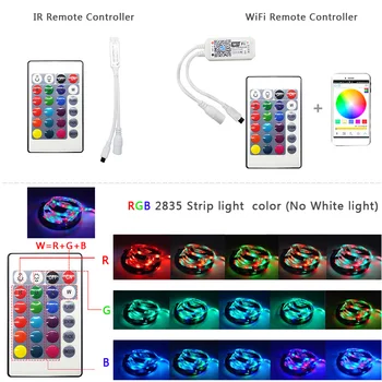 RGB LED Strip Světlo SMD 2835 5M Vodotěsný RGB Pásky, DC12V Stuha dioda led Pásků Světlo Flexibilní Proužek Lampa IR WIFI Controller