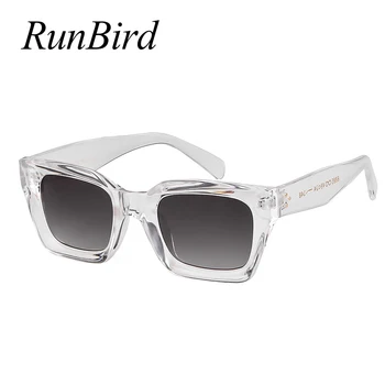 RunBird 2019 Vintage Nadrozměrné Transparentní Sluneční Brýle, Ženy, Retro Designer Želvoviny Nýt Rám Sluneční Brýle Odstíny 5442
