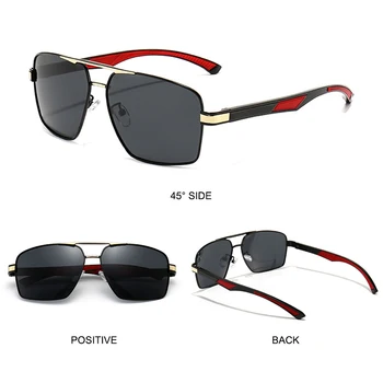 SIMPRECT 2021 Čtverečních Polarizované sluneční Brýle Muži UV400 Vysoce Kvalitní Hliníku, Hořčíku a Vintage Anti-oslnění, Sluneční Brýle Pro Muže