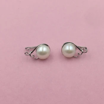 Sinya přírodní sladkovodní perly hoop náušnice anglicky lock náušnice pro ženy, Matka v 925 sterling silver módní design hot !!!