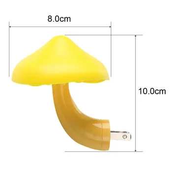 Smart Led Mushroom Noční Světlo EU/US Plug-in Energy-Saving Light-Ovládané Noční Lampa Teplá Bílá Ložnice Domácí Dekoraci