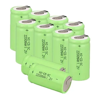 SORVESS 1-20KS SC 1.2 V 2200MAH Dobíjecí Baterie SC Sub C Ni-cd Buňky s Svařování Karty pro Elektrické Vrtací Šroubovák