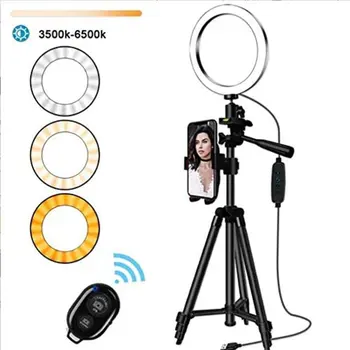 Stmívatelné LED Selfie Ring Light se Stativem USB Selfie Světlo Prsten Lampa Velká Fotografie Ringlight se stojánkem pro Mobilní Telefon Studio
