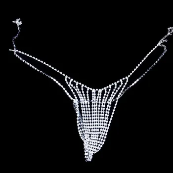 StoneFans Sexy Šatonové Tělo Řetěz Podprsenka Doplňky pro Ženy Krystal spodní Prádlo Tanga Břišní Pás Řetězce Kalhotky Tělo Šperky