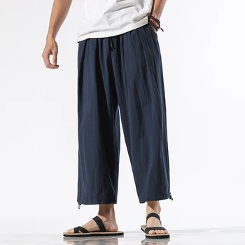 Streetwear Harémové Kalhoty Mužů Letní Příležitostné Pánská Běžců Bavlněné Pohodlné Kotník-délka Kalhoty Muži