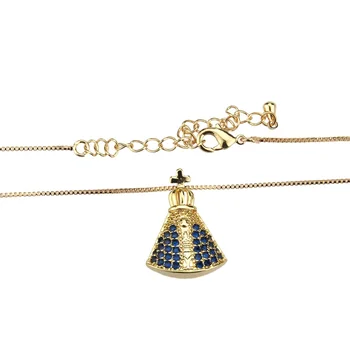 SUNSLL Nové Zlaté Mědi Jednoduchý Styl Modré Zirkony Malý Přívěsek Náhrdelník pro Ženy módní Šperky Dárkové Feminina Colar