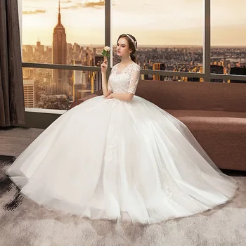 Svatební Šaty Roku 2019 Nové Luxusní Výšivka Plesové Šaty Svatební Šaty Na Zakázku Vestido De Noiva