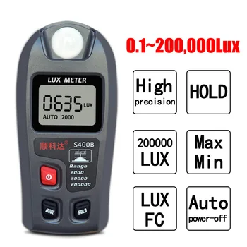 Světlo, metr, Lux metr 0~200,000 lux osvětlení fotometru portableilluminometer lux/fc tester fotometr Svítivost metr