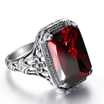 Szjinao Ručně Vyráběné Módní Luxusní Snubní Prsteny, 925 Sterling Silver Nádherná Granát Prsteny Pro Ženy Vintage Šperky Velkoobchod
